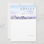 Winter Mountain Sunset Wedding Advice Card<br><div class="desc">This Winter Mountain Sunset wedding advice card is just what you've been looking for to complete your simple rustic moody wedding. Designed with pink and blue pastel watercolor that blends beautifully into navy and blush highlights all of which perfectly capture an evening sunset in nature. It is sure to bring...</div>