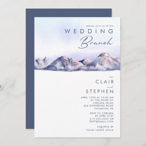 Winter Mountain Sunset Wedding Brunch Invitation