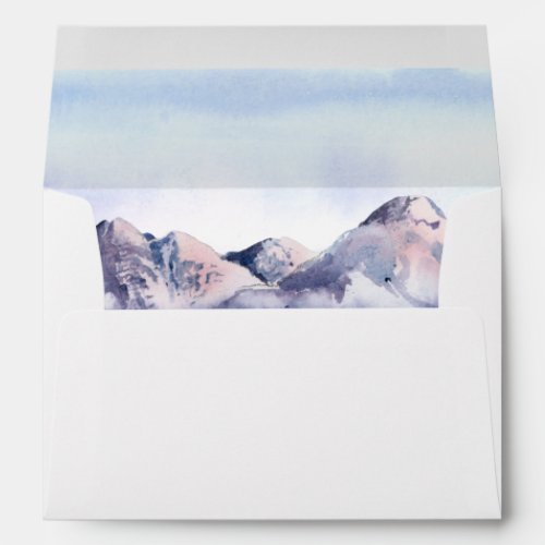 Winter Mountain Sunset Wedding Invitation Envelope