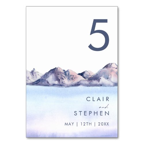 Winter Mountain Table Number