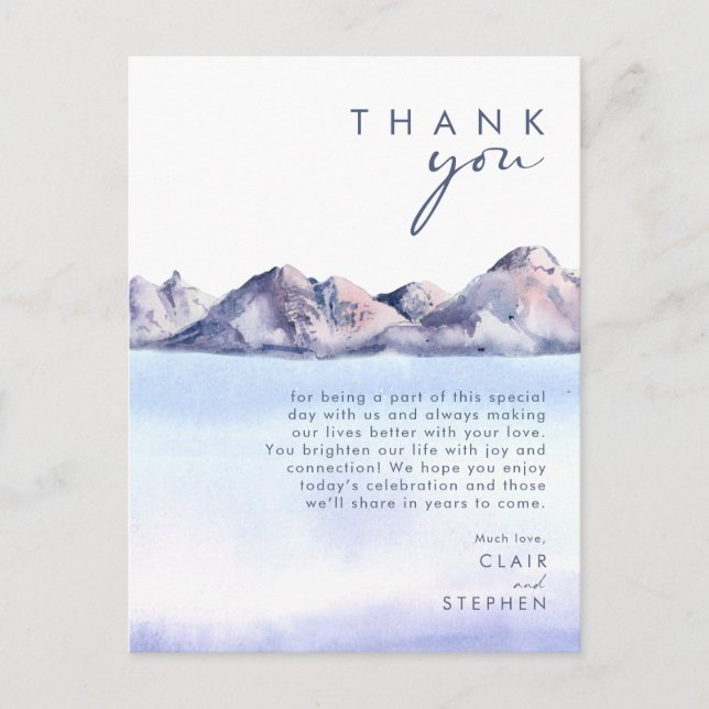 Winter Mountain Thank You Card (Front)
