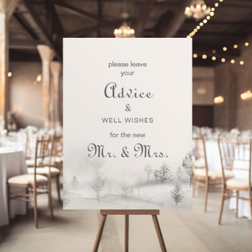 Winter Mountain Wedding Advice and Well Wishes  Poster