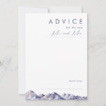 Winter Mountain Wedding Advice Card<br><div class="desc">This Winter Mountain wedding advice card is just what you've been looking for to complete your simple rustic moody wedding. Designed with pink and blue pastel watercolor that blends beautifully into navy and blush highlights all of which perfectly capture an evening in nature. It is sure to bring your minimalist...</div>