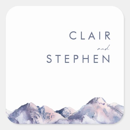 Winter Mountain Wedding Envelope Seal 