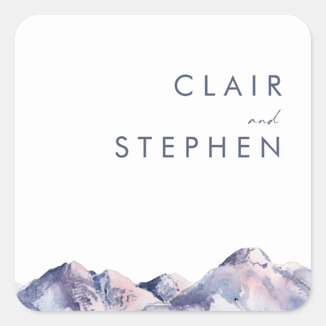 Winter Mountain Wedding Envelope Seal  (Front)