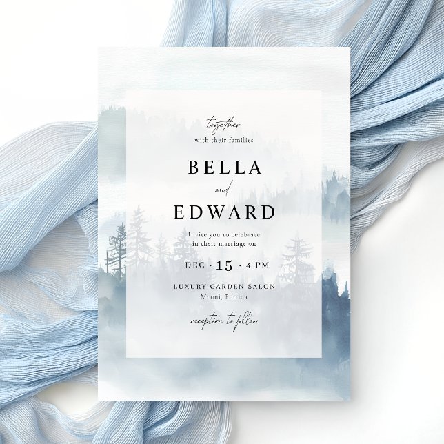 Winter Mountain Wedding Invitation (Creator Uploaded)