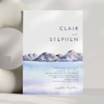 Winter Mountain Wedding Invitation<br><div class="desc">This Winter Mountain wedding invitation is just what you've been looking for to complete your simple rustic moody wedding. Designed with pink and blue pastel watercolor that blends beautifully into navy and blush highlights all of which perfectly capture an evening in nature. It is sure to bring your minimalist colorado...</div>
