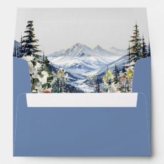 Winter Mountain Wedding Invitation Envelope