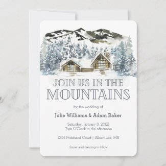 Winter Mountain Wedding/Party Invitation