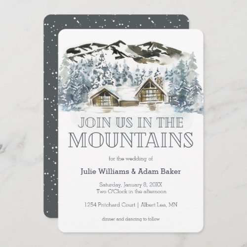 Winter Mountain WeddingParty Invitation