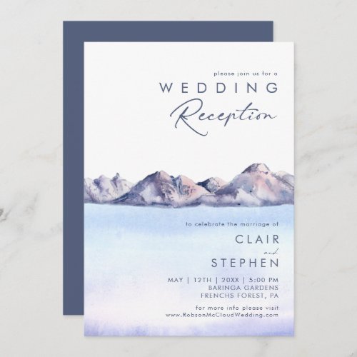 Winter Mountain Wedding Reception Invitation