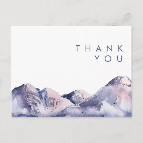 Winter Mountain Wedding Thank You Postcard