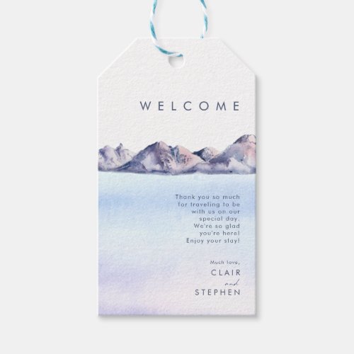 Winter Mountain Wedding Welcome Gift Tags