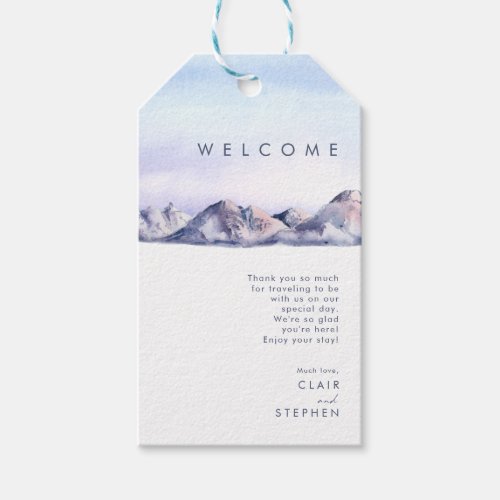 Winter Mountain Wedding Welcome Gift Tags