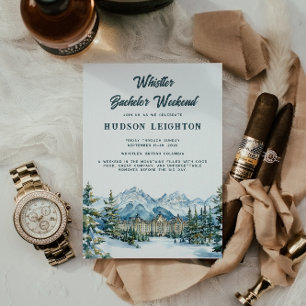 Winter Mountain   Whistler Bachelor Weekend Invitation