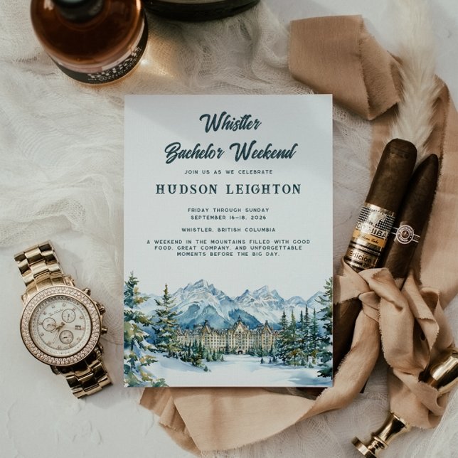 Winter Mountain | Whistler Bachelor Weekend Invitation (Creator Uploaded)