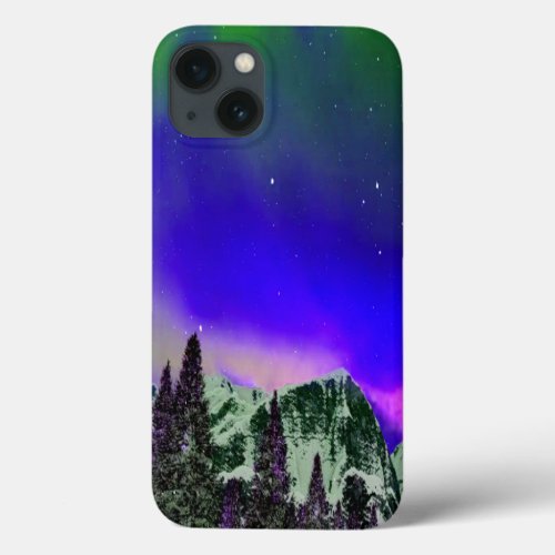 Winter Mountains at Night iPhone 13 Case