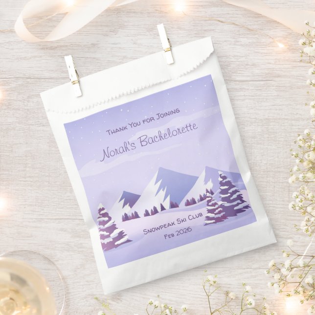 Winter Mountains Bachelorette Weekend Favor Bag (Clipped)