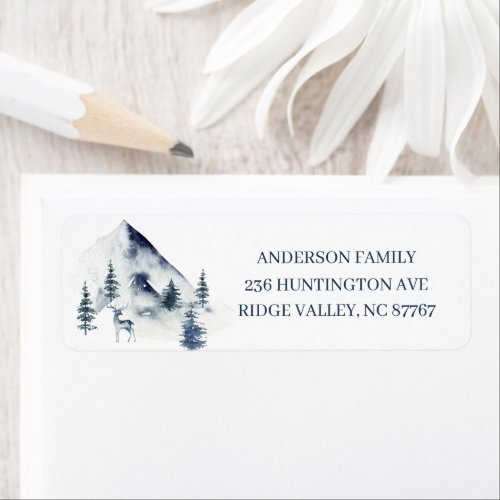 Winter Mountains Neck of the Woods New Address Label