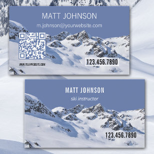 Winter Mountains Ski Instructor Business Card