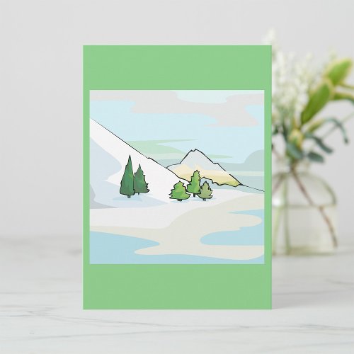 Winter Mountains Snowy Landscape Invitation