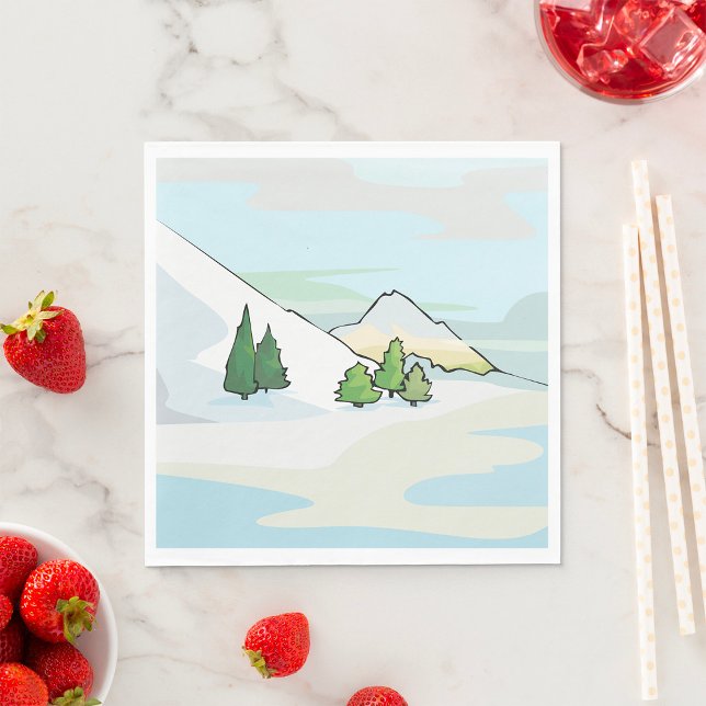 Winter Mountains Snowy Landscape Napkins (Creator Uploaded)