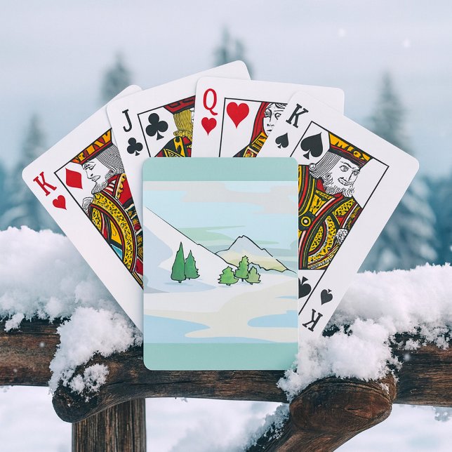 Winter Mountains Snowy Landscape Poker Cards (Creator Uploaded)