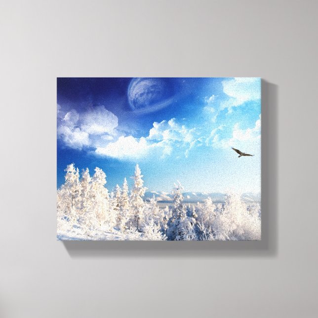 Winter Mountains Wrapped Canvas Print (Front)