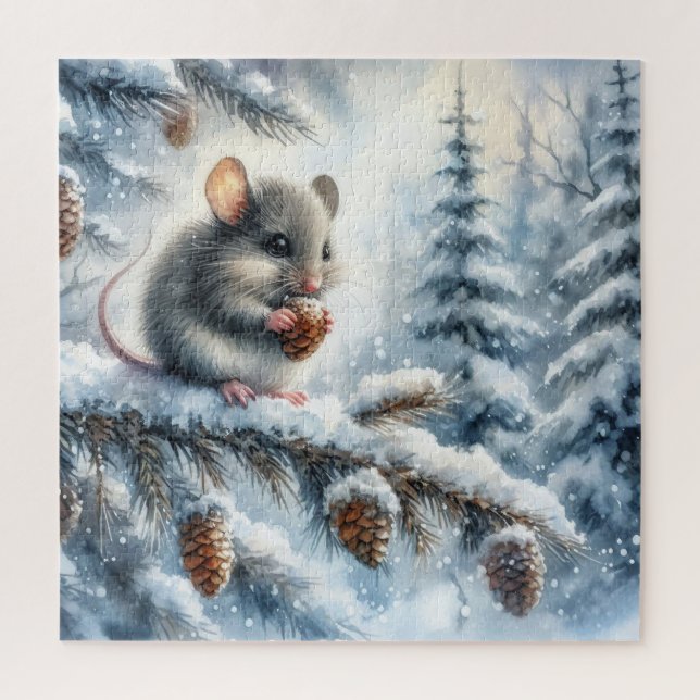 Winter Mouse Puzzle (Vertical)