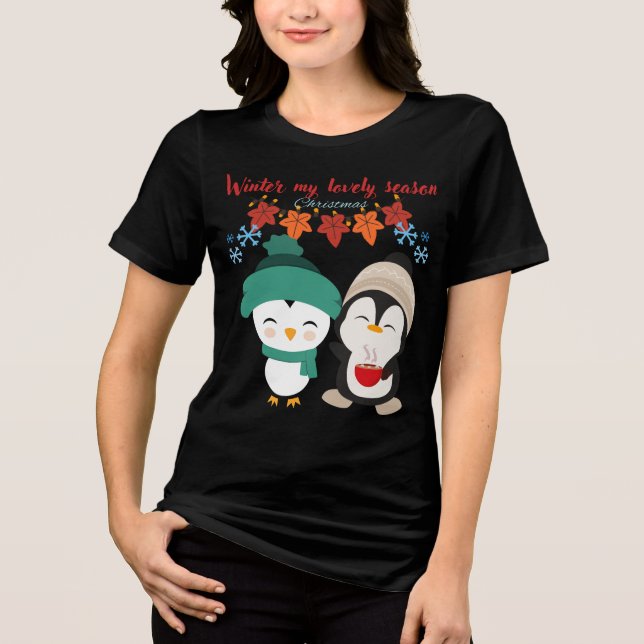 Winter My Lovely Season – Cozy Christmas Women’s  Tri-Blend Shirt (Front)