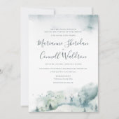 Winter Mystère II Formal Script Wedding Invitation (Front)