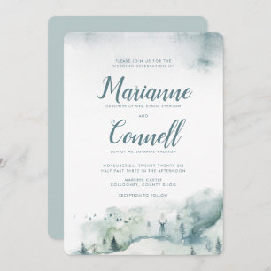 Winter Mystère III Informal Script Wedding Invitation