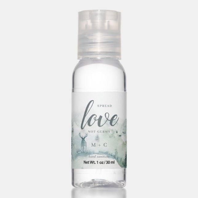 Winter Mystère Wedding Initial Hand Sanitizer (Front)