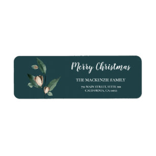 Winter Nature Ivory Magnolia Address Label
