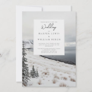 Winter nature photo wedding invitation