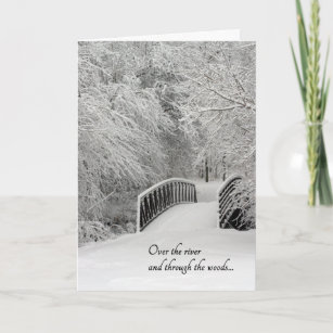 Winter Nature Photography OVER THE RIVER Christmas Holiday Card