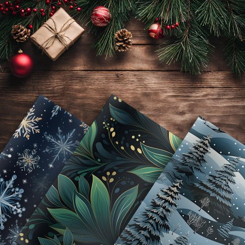 WinterNature Variety Wrapping Paper _ Set of 3