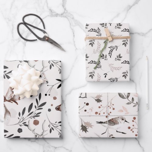 Winter Nature Wildlife Christmas Wrapping Paper Sheets