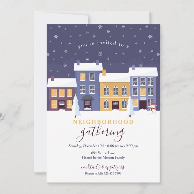 Winter Neighborhood Invitation (Front)