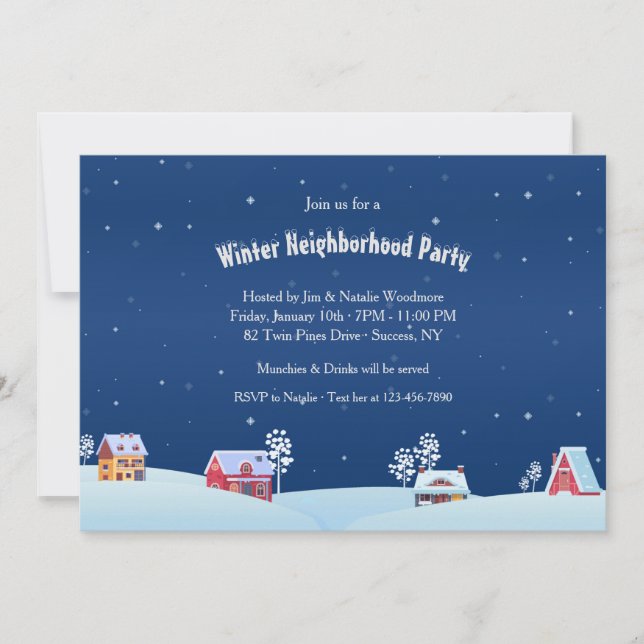 Winter Neighborhood Party Invitation (Front)