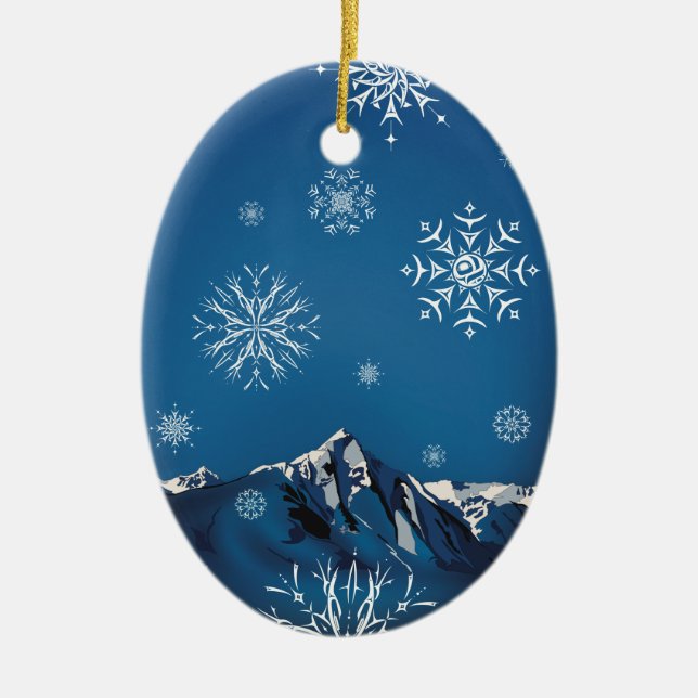 Winter night 2024 ceramic ornament (Front)