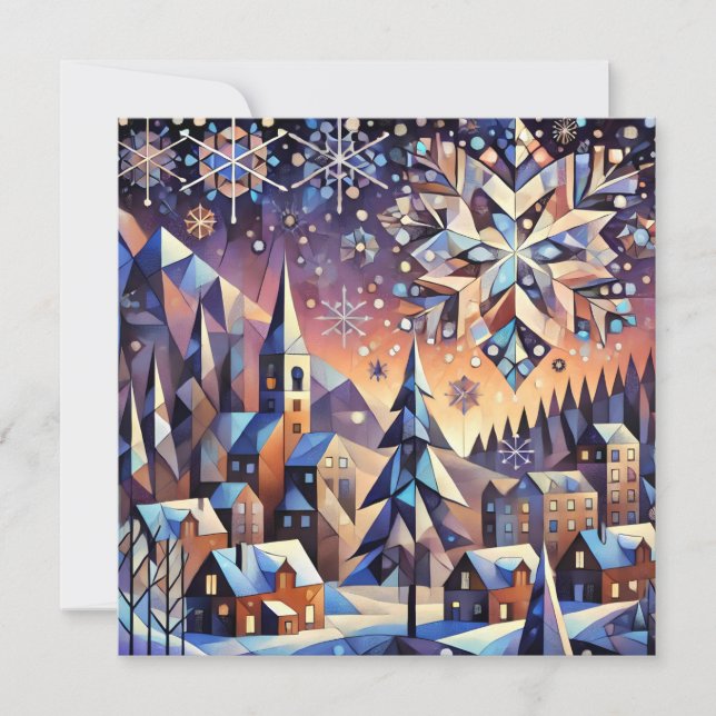 Winter Night Art Greeting Card (Front)
