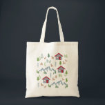 Winter Night Deer Forest Cabin Pattern II Tote Bag<br><div class="desc">Winter Night in Pine Forest Cabin with Herd of Deer Illustration Pattern. Cute pattern gift for Christmas and Winter. Alternate design.</div>