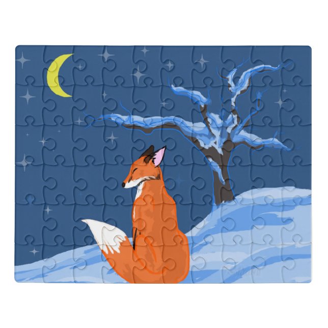 Winter Night Fox Jigsaw Puzzle (Puzzle Horizontal)
