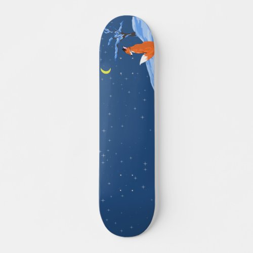 Winter Night Fox Skateboard