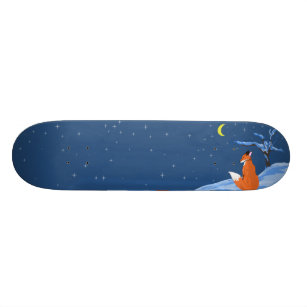 Winter Night Fox Skateboard