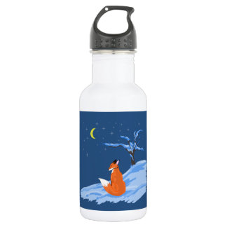 Winter Night Fox Stainless Steel Water Bottle