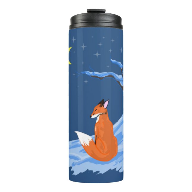 Winter Night Fox Thermal Tumbler (Front)