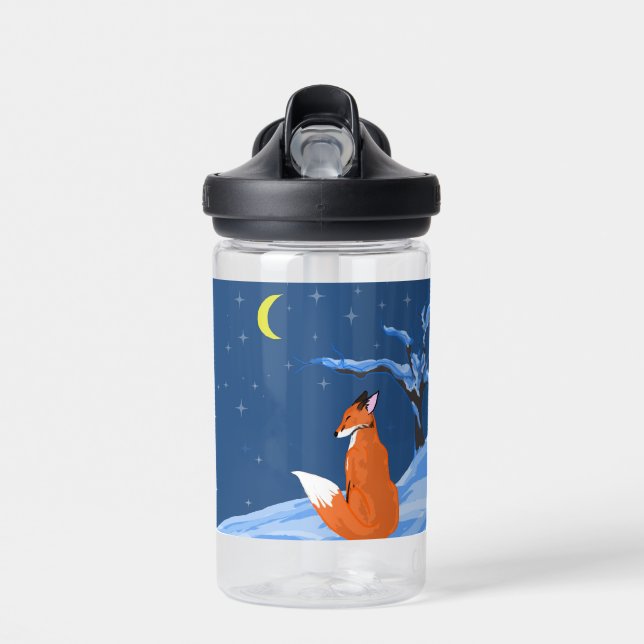 Winter Night Fox Water Bottle (Front)