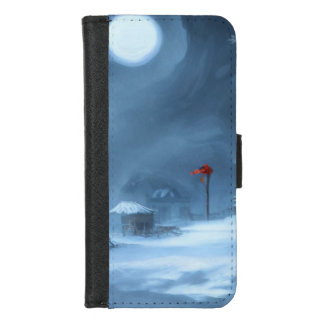 Winter Night in a Snow-Covered Village iPhone 8/7 Wallet Case